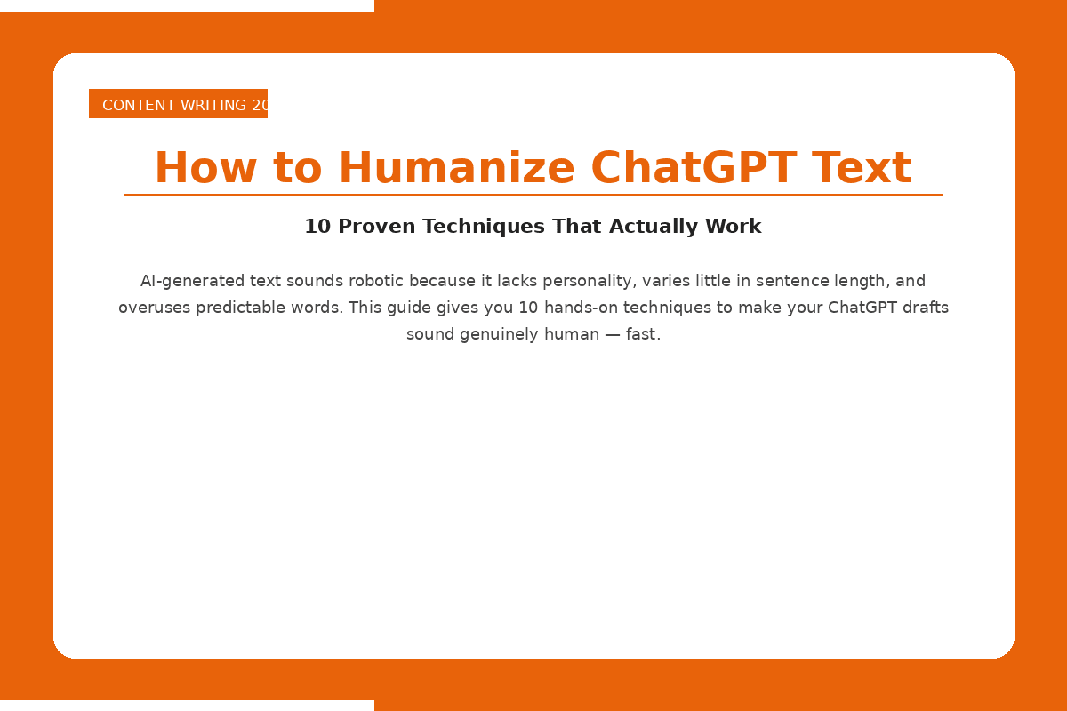 How to Humanize ChatGPT Text